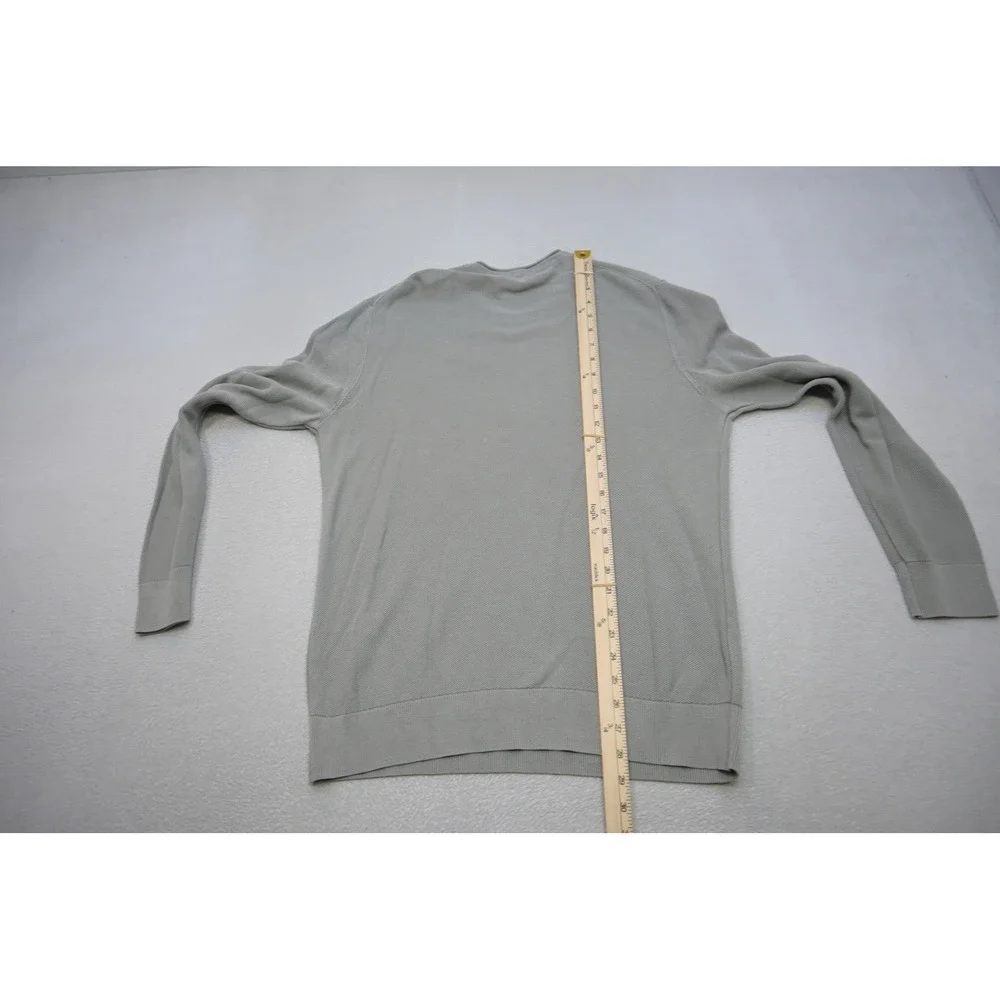 Banana Republic Thermal Sweater Mens Large Gray Long Sleeve‎ Waffle Knit NWT